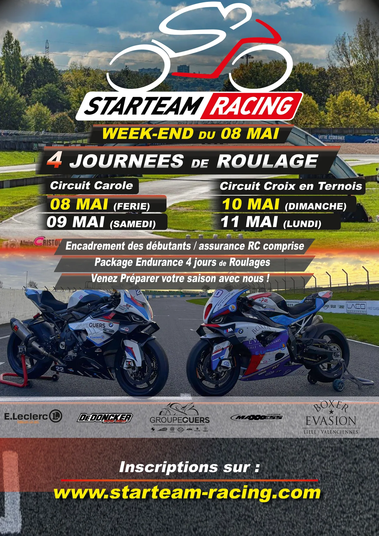Journée Roulage Moto 2026 -  Circuit Carole & Croix en Ternois